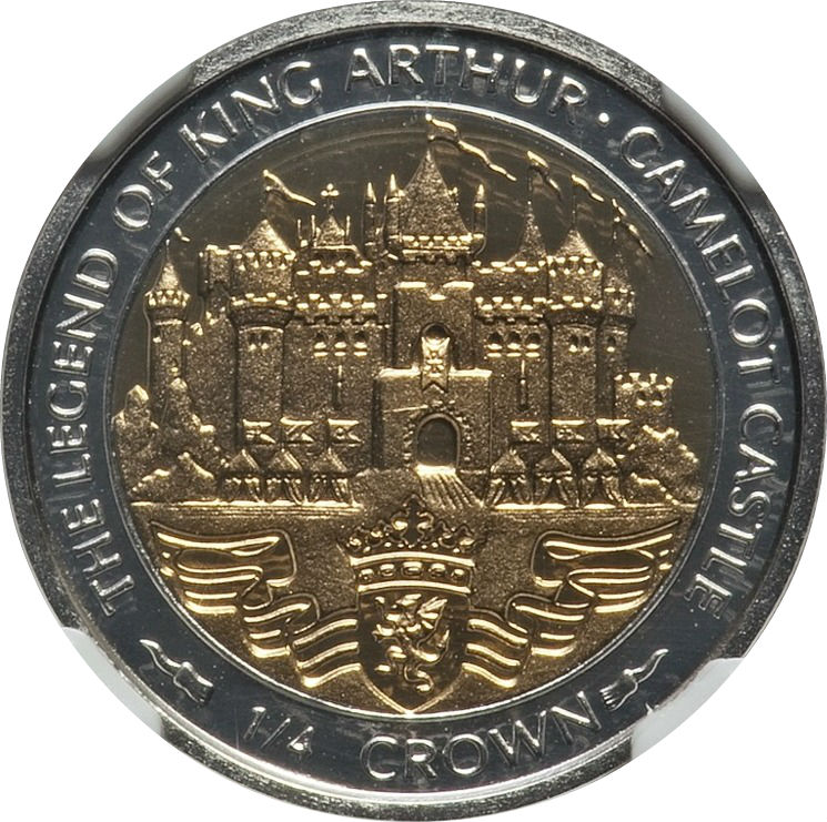 Isle of Man ¼ Crown - Elizabeth II Camelot Castle reverse