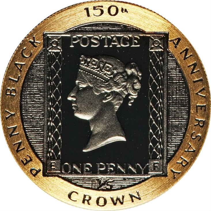 Isle of Man ⅕ Crown - Elizabeth II Penny Black