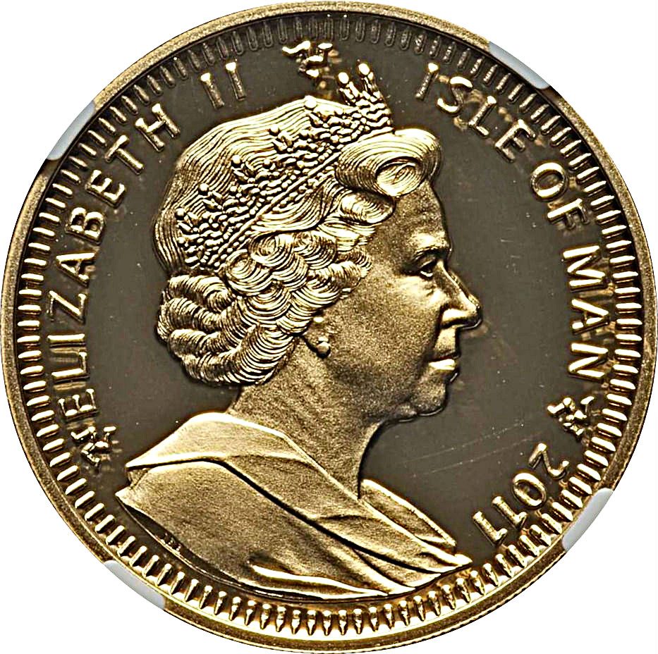 Isle of Man ½ Noble - Elizabeth II Longboat; Gold obverse