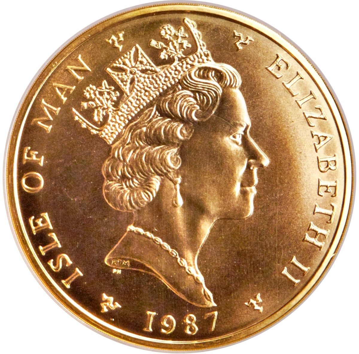 Isle of Man 15 Angel - Elizabeth II Archangel Michael obverse