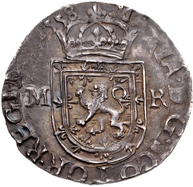 Scotland ½ Testoon - Mary I 1st Period, Type IIIa obverse