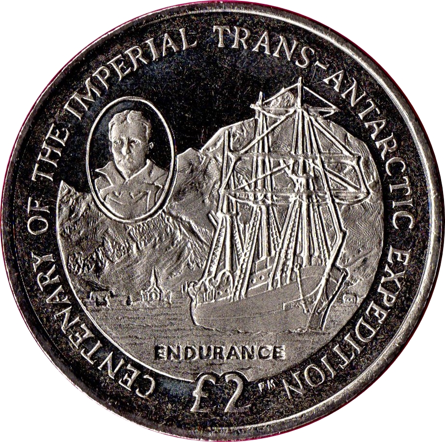 South Georgia and the South Sandwich Islands 2 Pounds - Elizabeth II Centenary of the Imperial Trans-Atlantic Expedtion