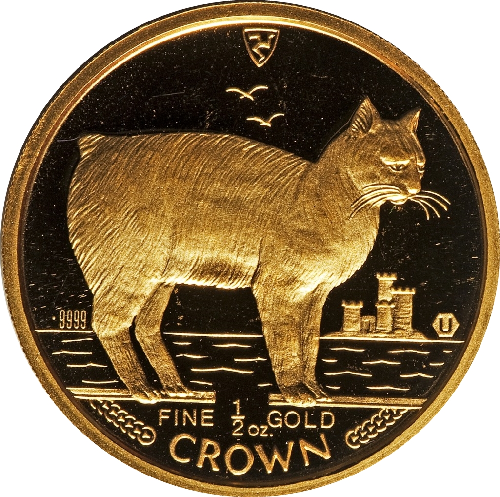 Isle of Man ½ Crown - Elizabeth II Manx cat
