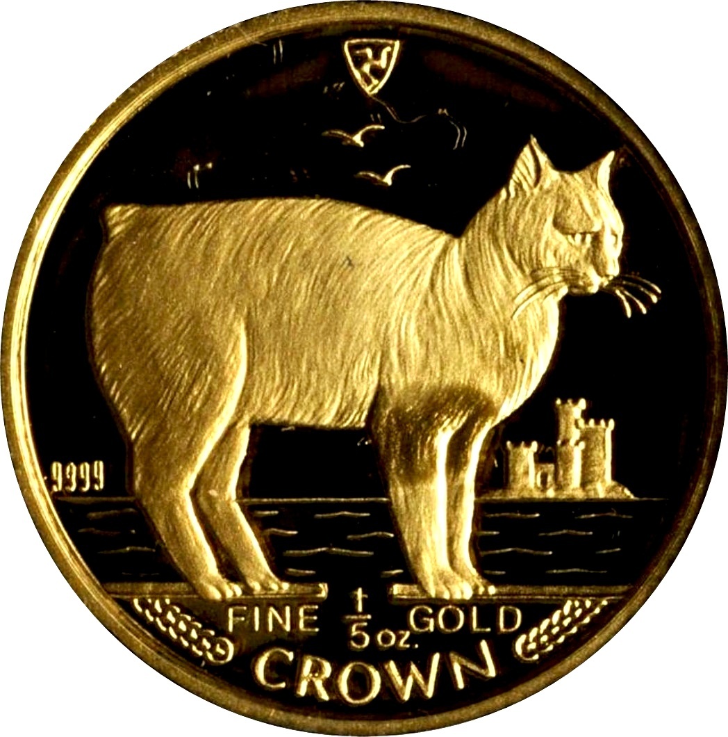 Isle of Man ⅕ Crown - Elizabeth II Manx Cat