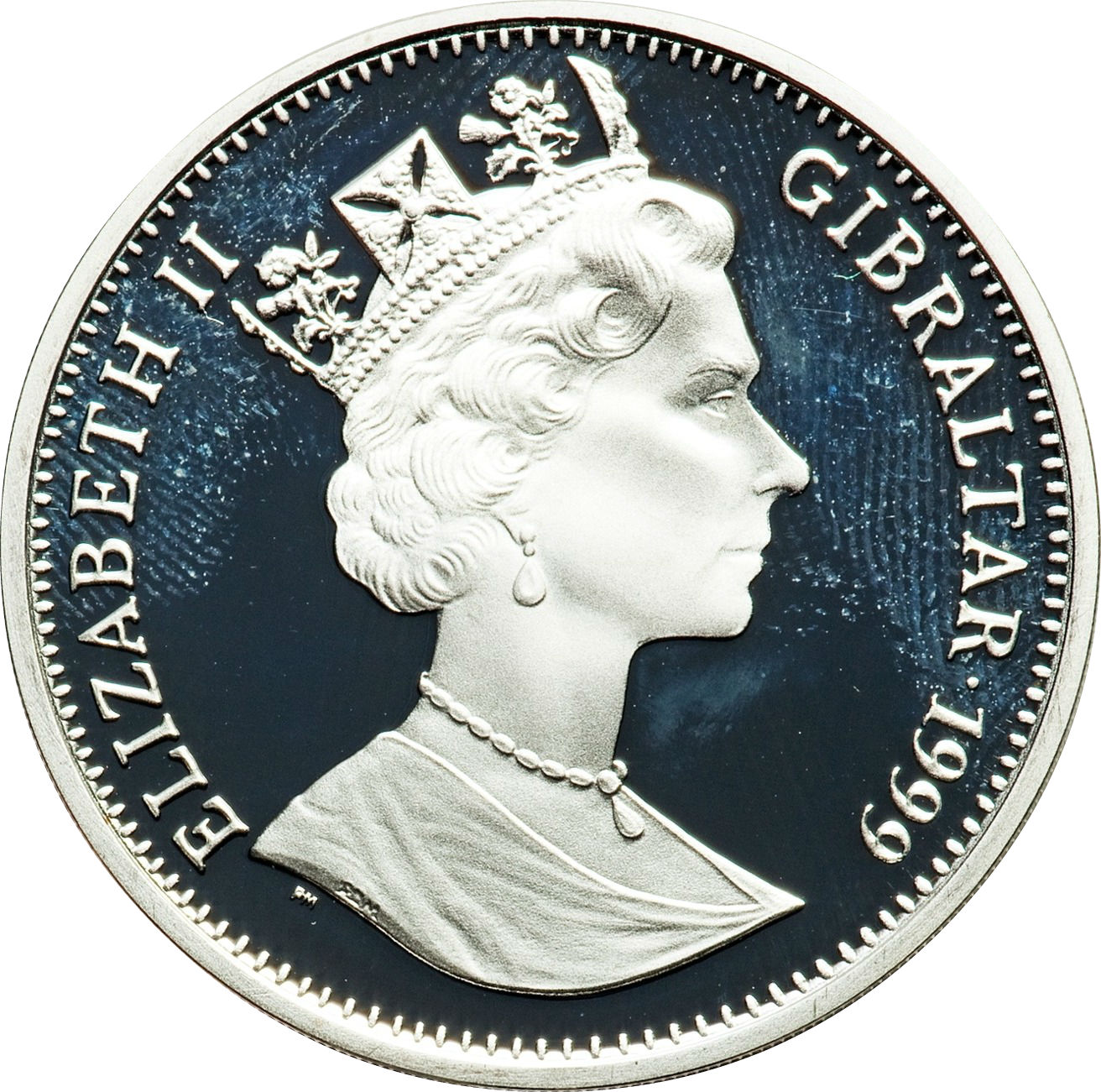 Gibraltar 1 Crown - Elizabeth II William I; Silver Proof obverse