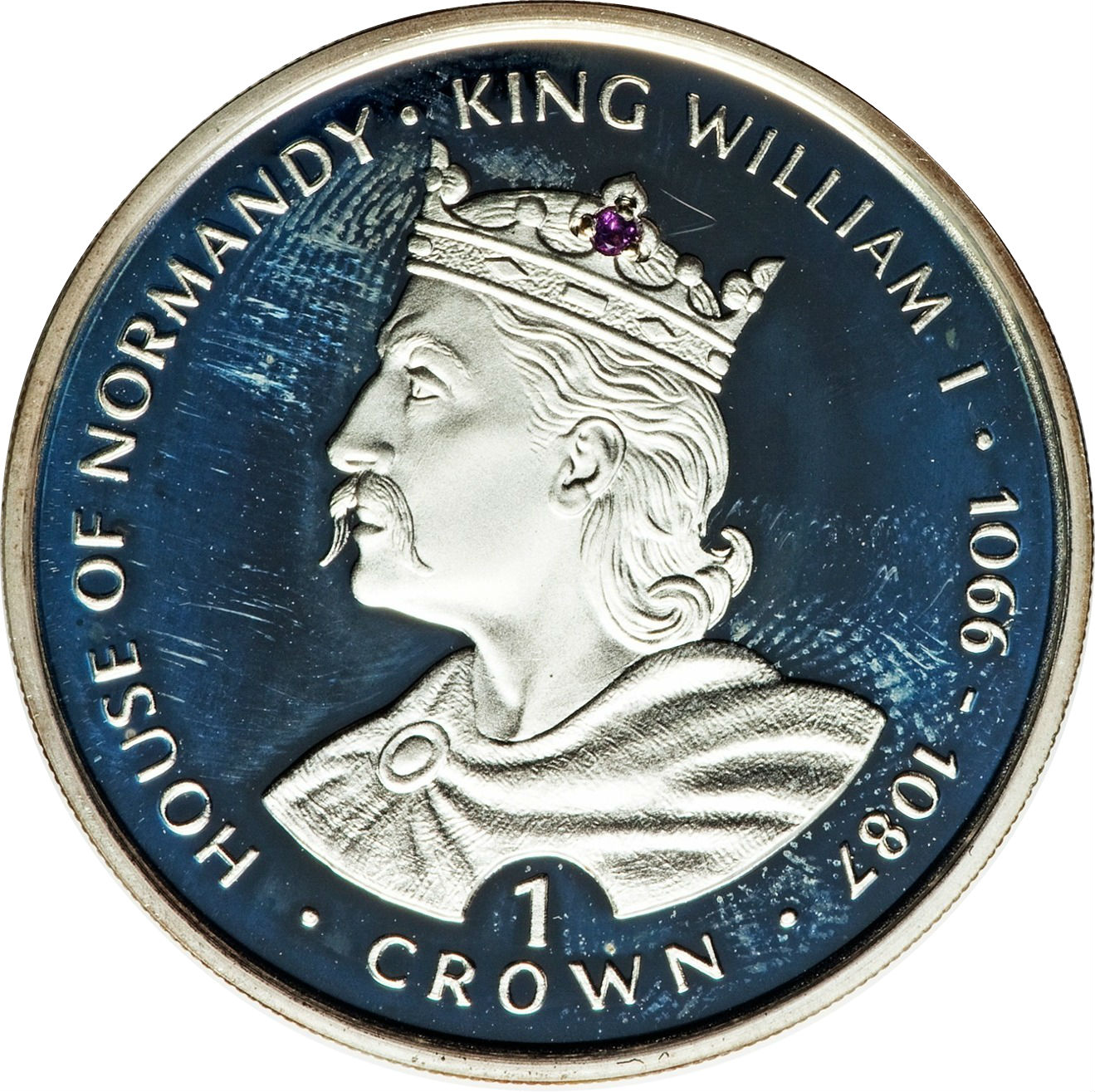 Gibraltar 1 Crown - Elizabeth II William I; Silver Proof reverse