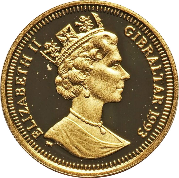 Gibraltar ⅕ Crown - Elizabeth II General Sikorski obverse