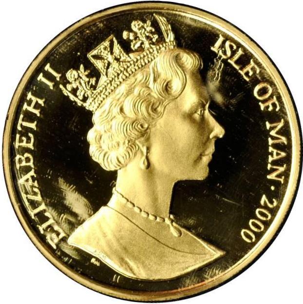 Isle of Man 1 Crown - Elizabeth II Millennium (Gold) obverse