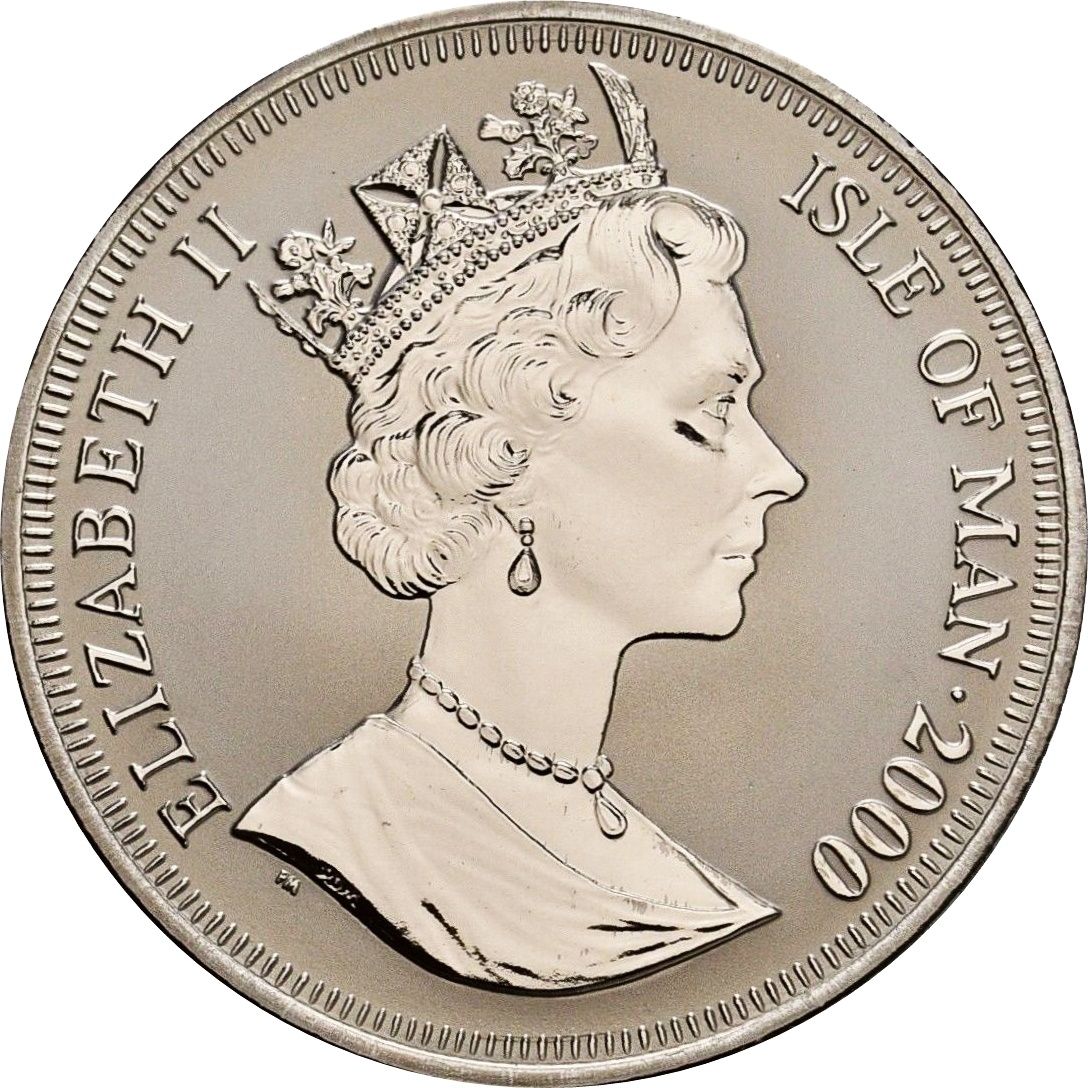 Isle of Man ½ Crown - Elizabeth II Millennium - International Space Station obverse