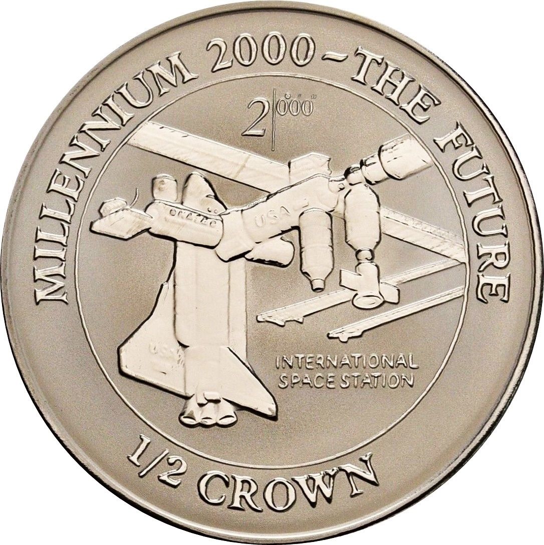 Isle of Man ½ Crown - Elizabeth II Millennium - International Space Station