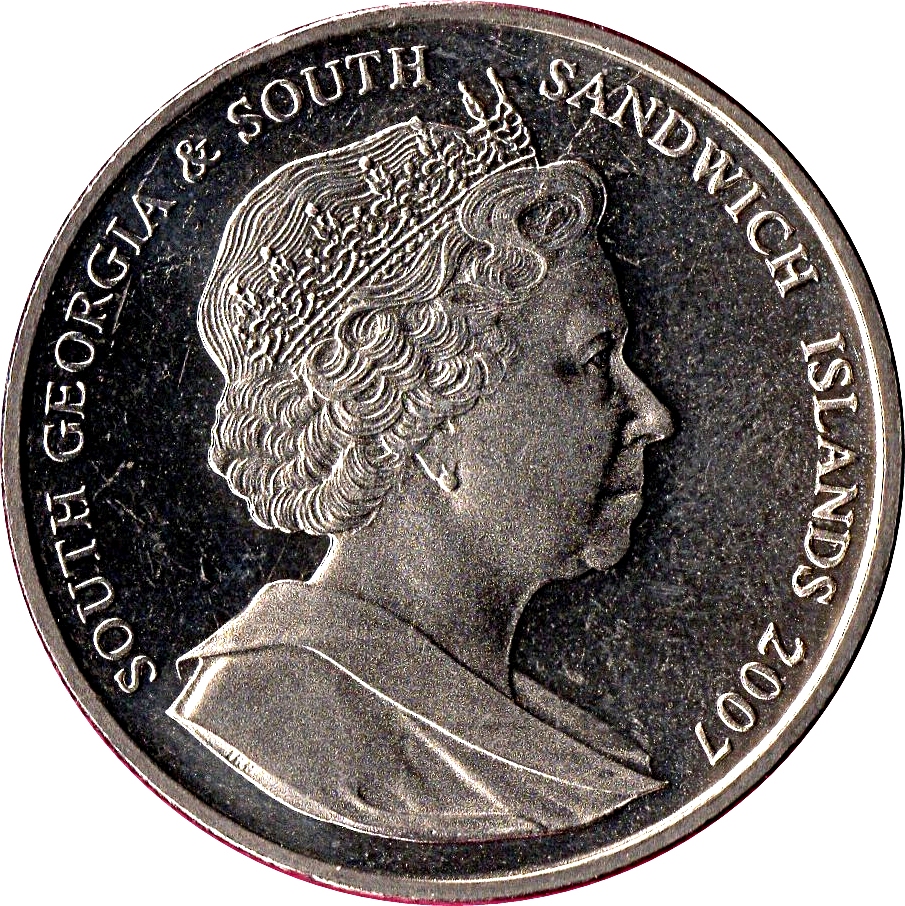 South Georgia and the South Sandwich Islands 2 Pounds - Elizabeth II Ernest Shackleton obverse