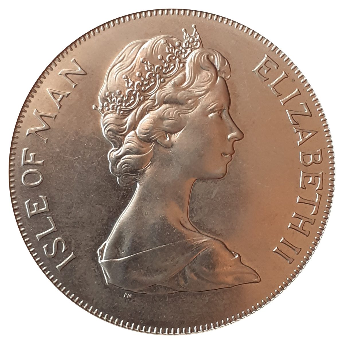 Isle of Man 1 Crown - Elizabeth II Silver Jubilee obverse