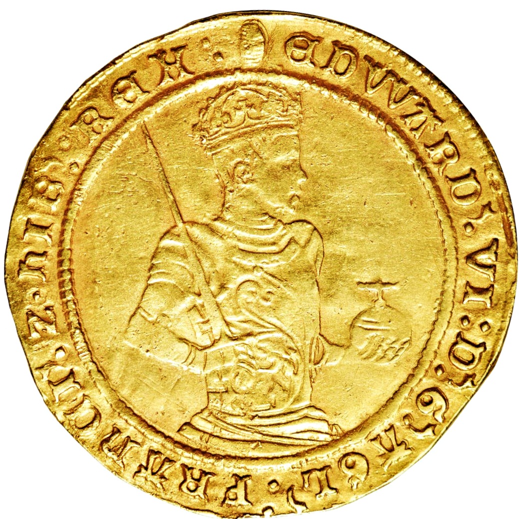 ½ Sovereign - Edward VI 3rd period obverse