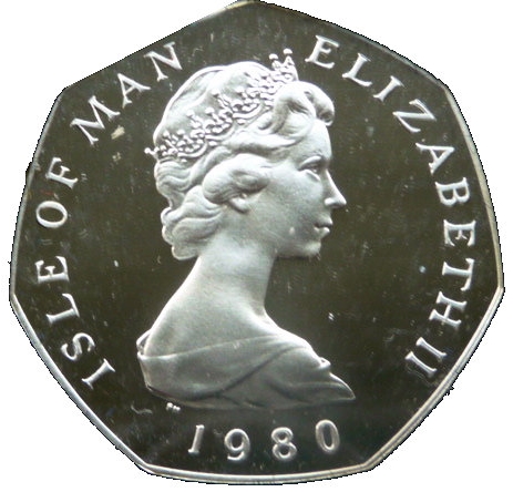 Isle of Man 50 Pence - Elizabeth II Viking Longship; Silver 12ct obverse