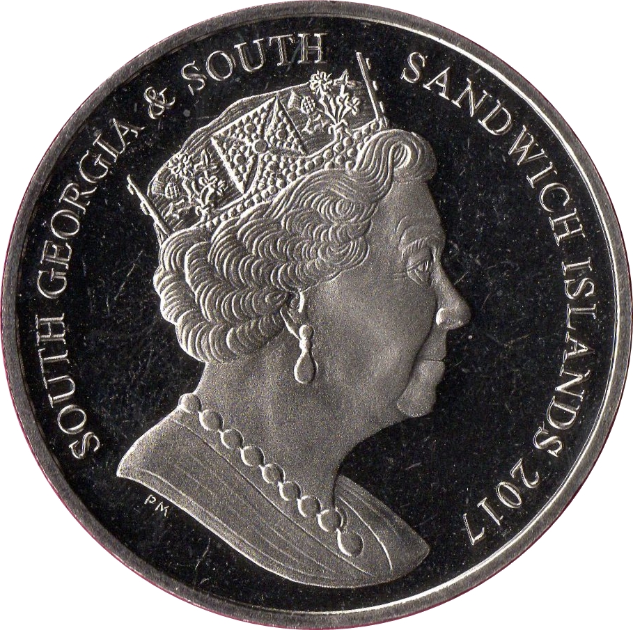 South Georgia and the South Sandwich Islands 2 Pounds - Elizabeth II Blue Squid obverse