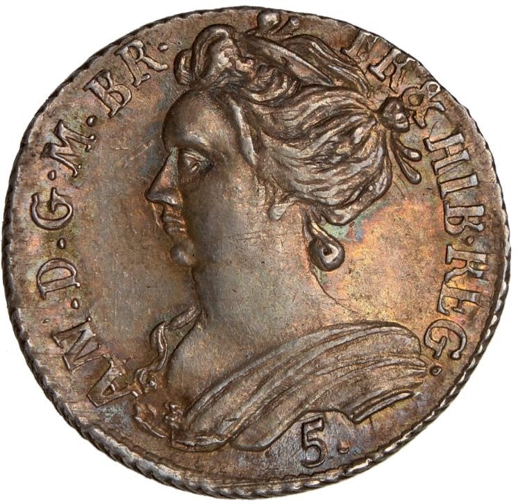 Scotland 5 Shillings - Anne obverse
