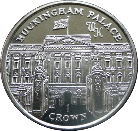 Isle of Man 1 Crown - Elizabeth II Buckingham Palace reverse