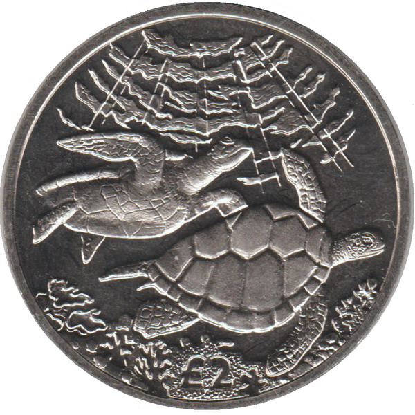 British Indian Ocean Territory 2 Pounds - Elizabeth II Green turtles