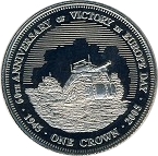 Tristan da Cunha 1 Crown - Elizabeth II 4th portrait; VE Day reverse