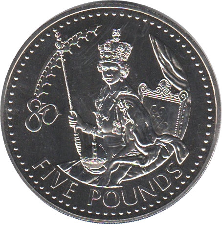 Alderney 5 Pounds - Elizabeth II Queen Elizabeth II Birthday reverse