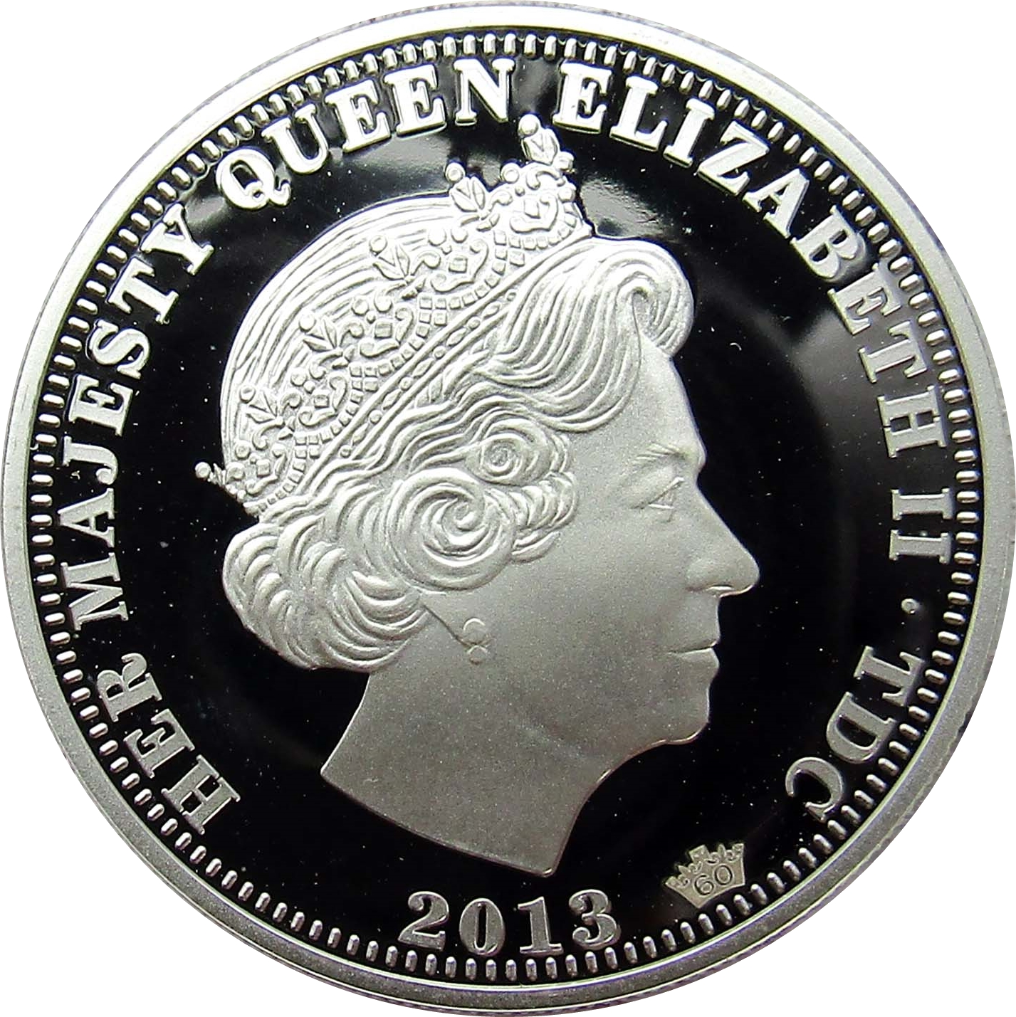 Tristan da Cunha 1 Crown - Elizabeth II Diamond Jubilee; Silver Proof Issue obverse