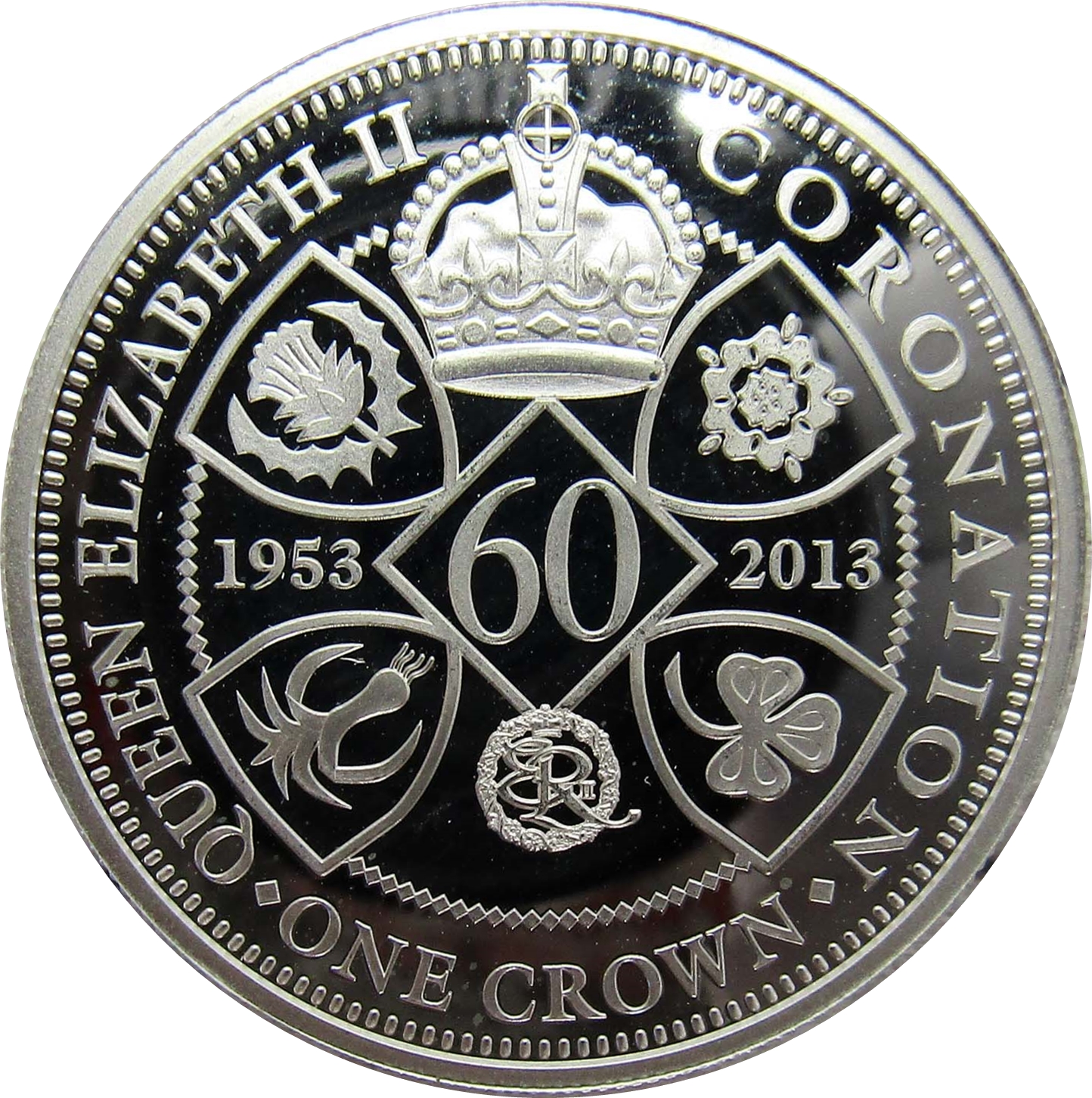 Tristan da Cunha 1 Crown - Elizabeth II Diamond Jubilee; Silver Proof Issue