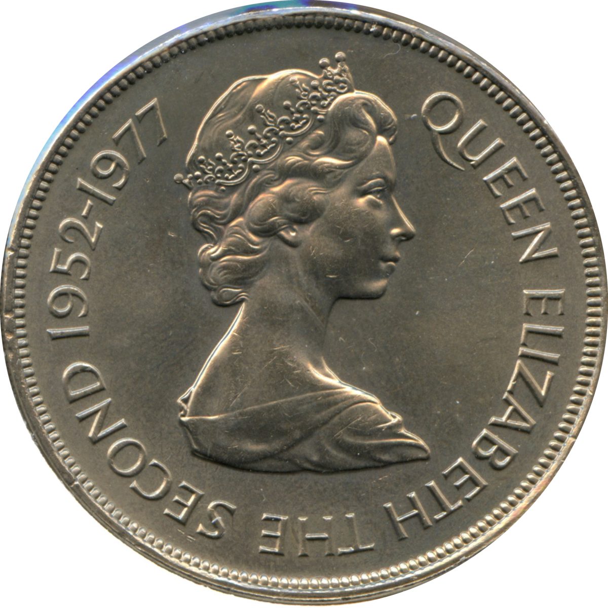 Jersey 25 Pence - Elizabeth II Silver Jubilee obverse