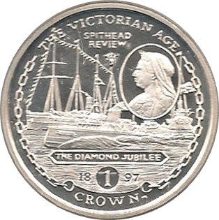 Gibraltar 1 Crown - Elizabeth II The Diamond Jubilee; Silver Proof with diamond reverse