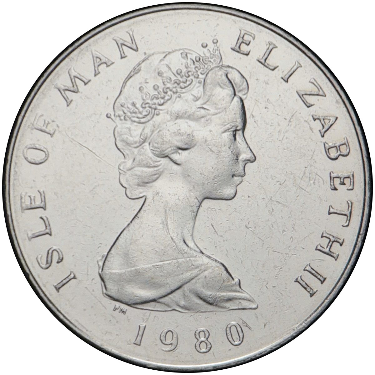 Isle of Man 5 Pence - Elizabeth II Loaghtan sheep obverse
