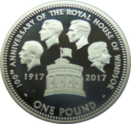 Tristan da Cunha 1 Pound - Elizabeth II House of Windsor centenary; four monarchs