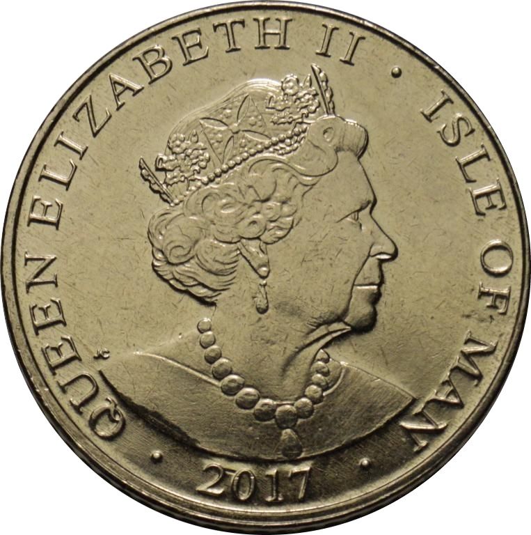 Isle of Man 5 Pence - Elizabeth II Manx Shearwater obverse