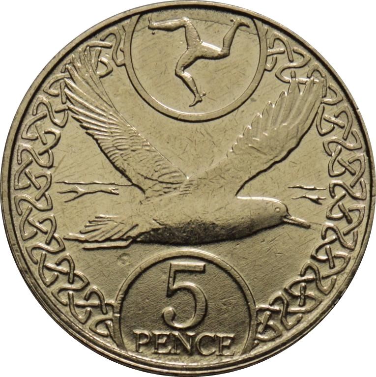 Isle of Man 5 Pence - Elizabeth II Manx Shearwater