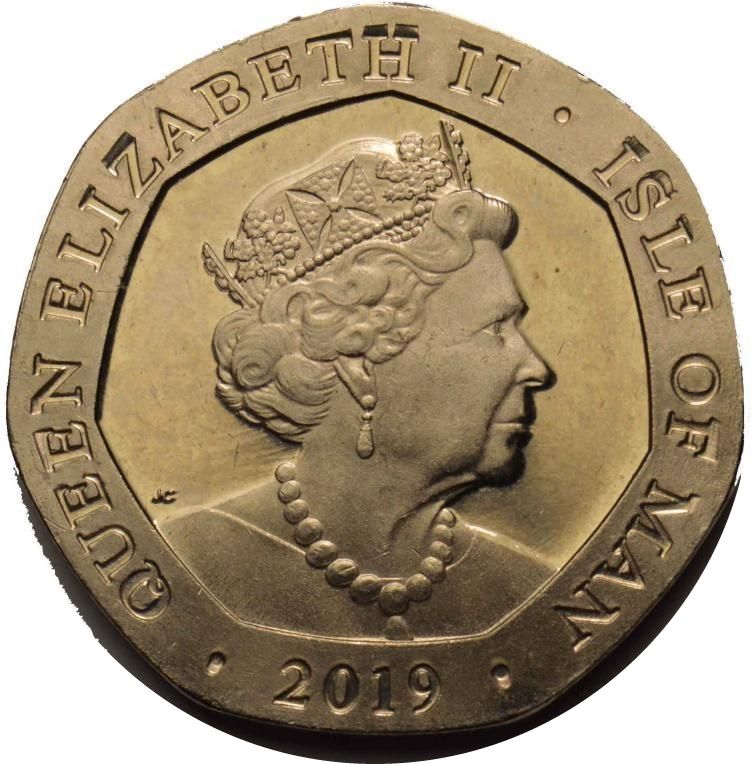 Isle of Man 20 Pence - Elizabeth II Viking Longboat obverse