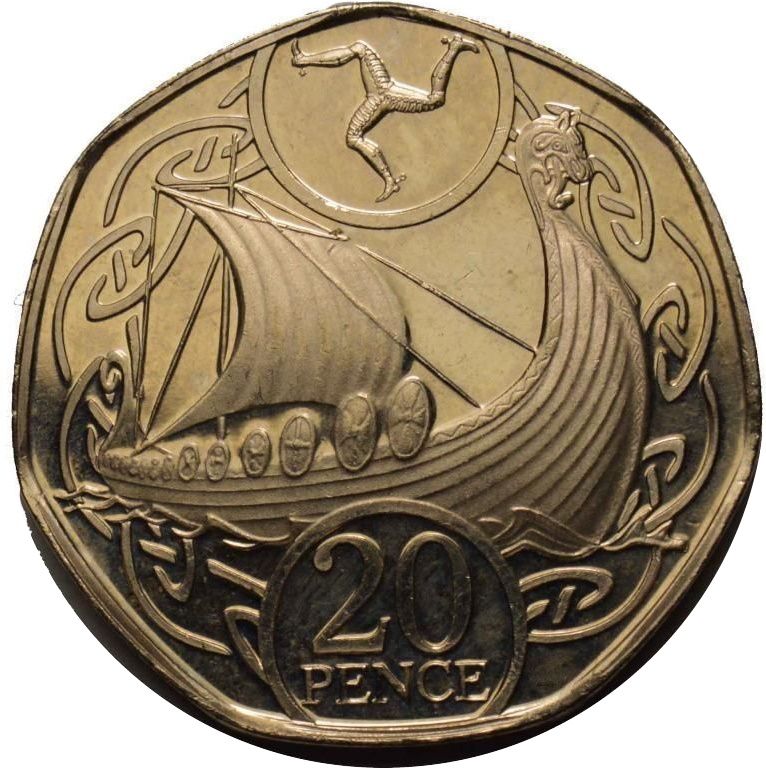 Isle of Man 20 Pence - Elizabeth II Viking Longboat