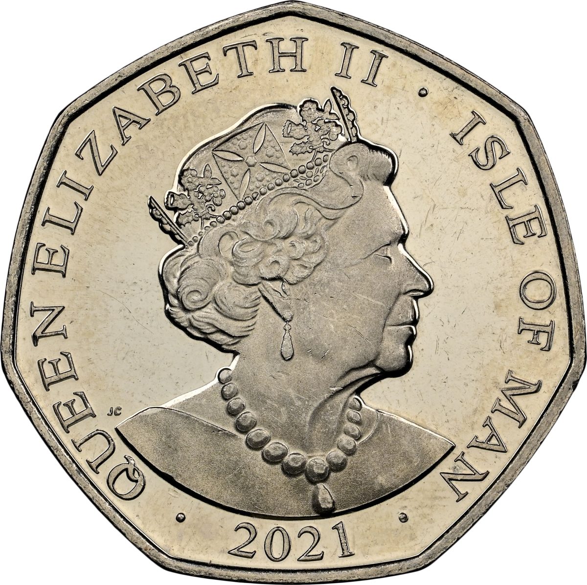 Isle of Man 50 Pence - Elizabeth II Manx Loaghtan obverse