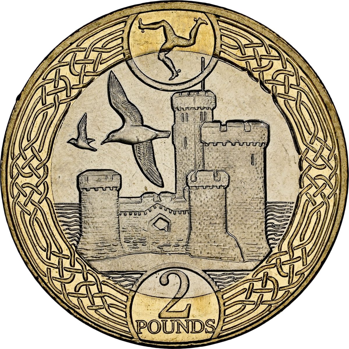 Isle of Man 2 Pounds - Elizabeth II Tower of Refuge