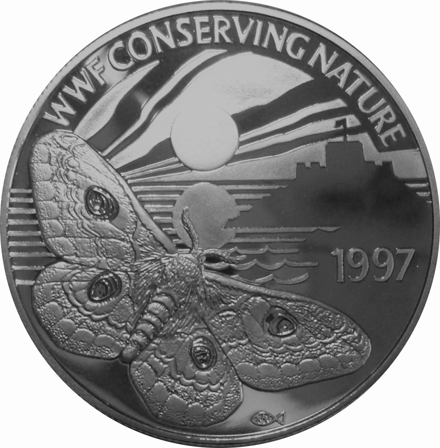 Guernsey 2 Pounds - Elizabeth II Emperor Moth - Silver
