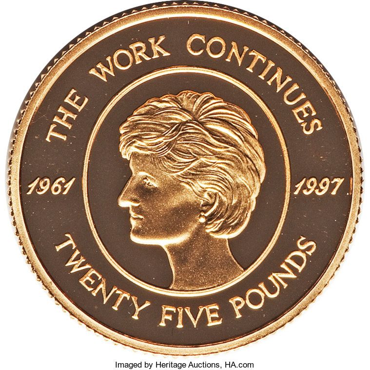 Alderney 25 Pounds - Elizabeth II Princess Diana