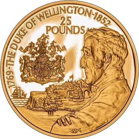 Alderney 25 Pounds - Elizabeth II Duke of Wellington