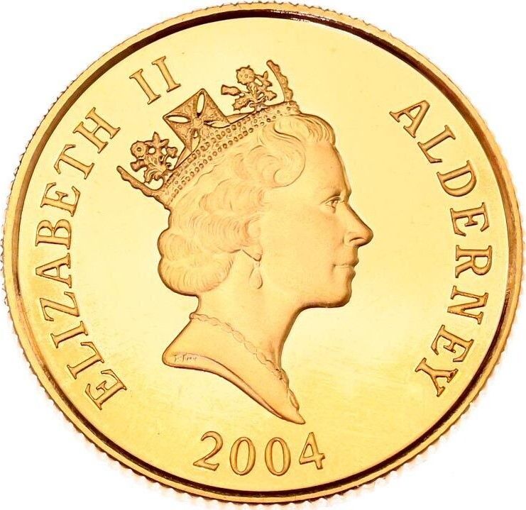 Alderney 25 Pounds - Elizabeth II The Rocket obverse