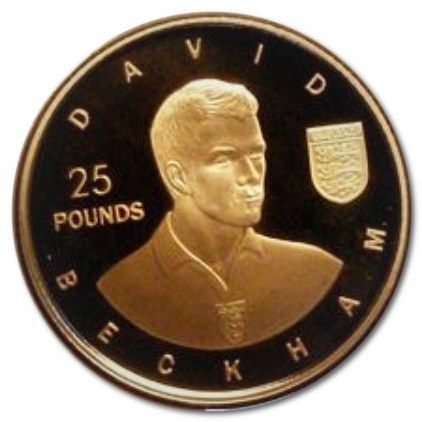 Alderney 25 Pounds - Elizabeth II David Beckham