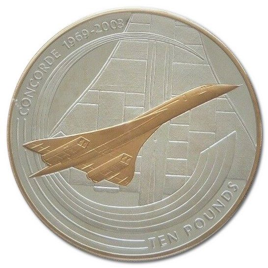 Alderney 10 Pounds - Elizabeth II Last Flight of the Concorde
