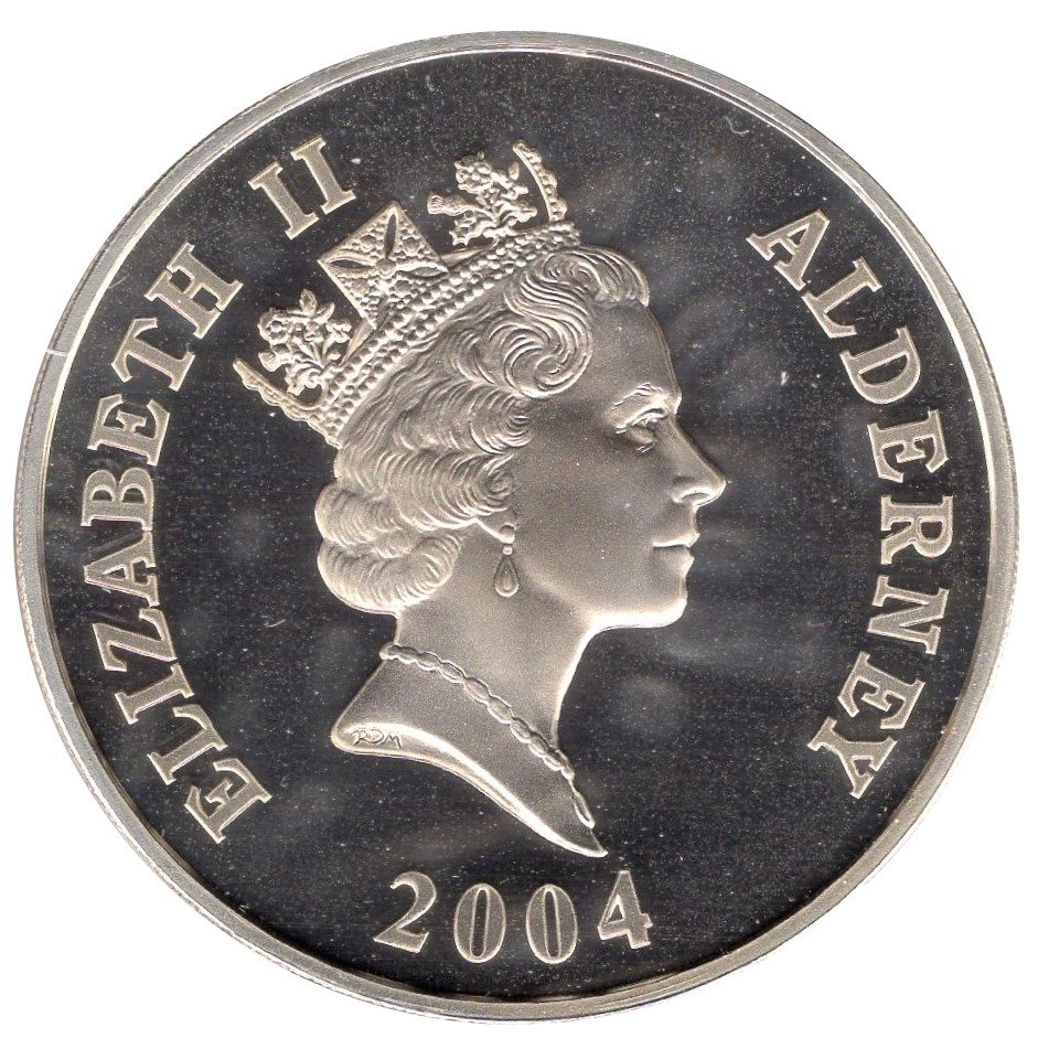 Alderney 5 Pounds - Elizabeth II The Merchant Navy 21C1; Silver Proof obverse