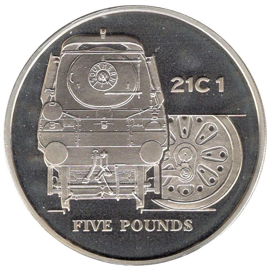 Alderney 5 Pounds - Elizabeth II The Merchant Navy 21C1; Silver Proof reverse