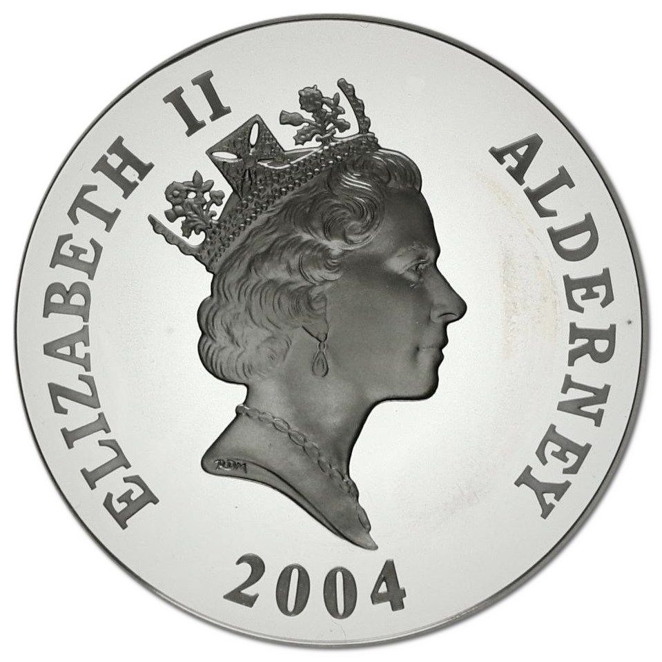 Alderney 5 Pounds - Elizabeth II The Royal Scott; Silver Proof obverse