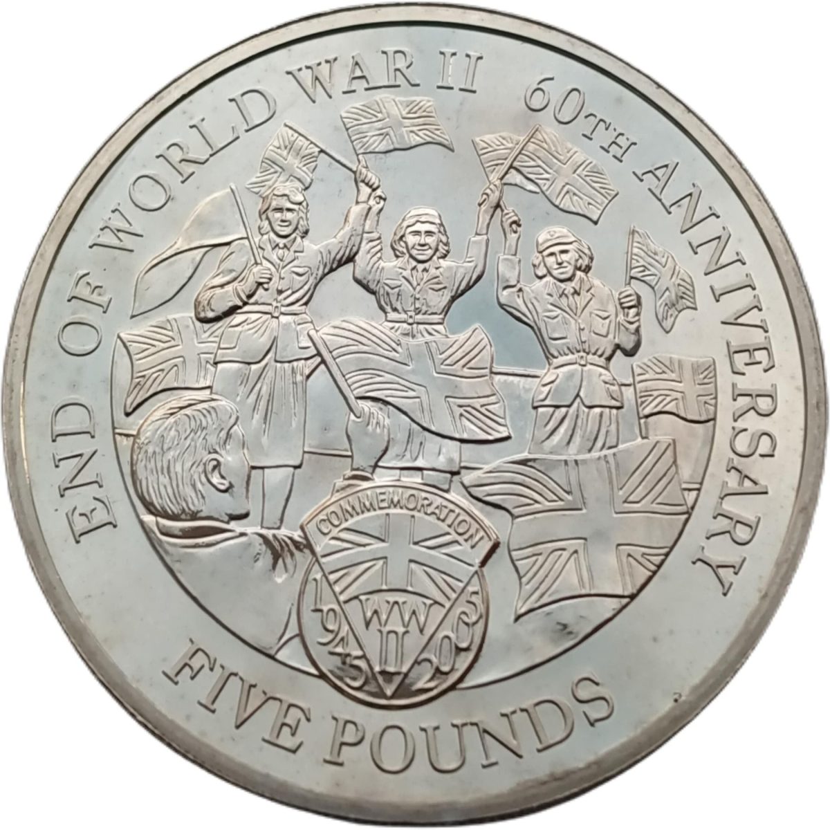 Alderney 5 Pounds - Elizabeth II End of World War II