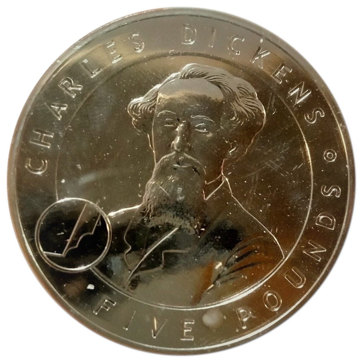 Alderney 5 Pounds - Elizabeth II Charles Dickens