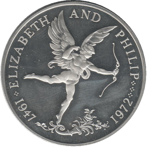 Guernsey 25 Pence - Elizabeth II Silver Wedding; Silver Proof
