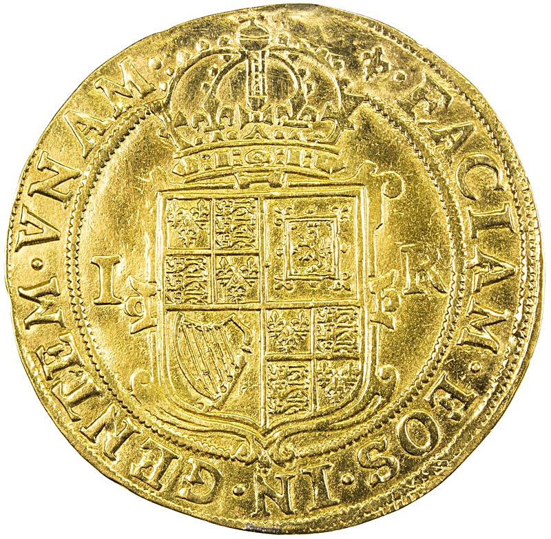 1 Unite - James I 2nd coinage; 2nd bust reverse
