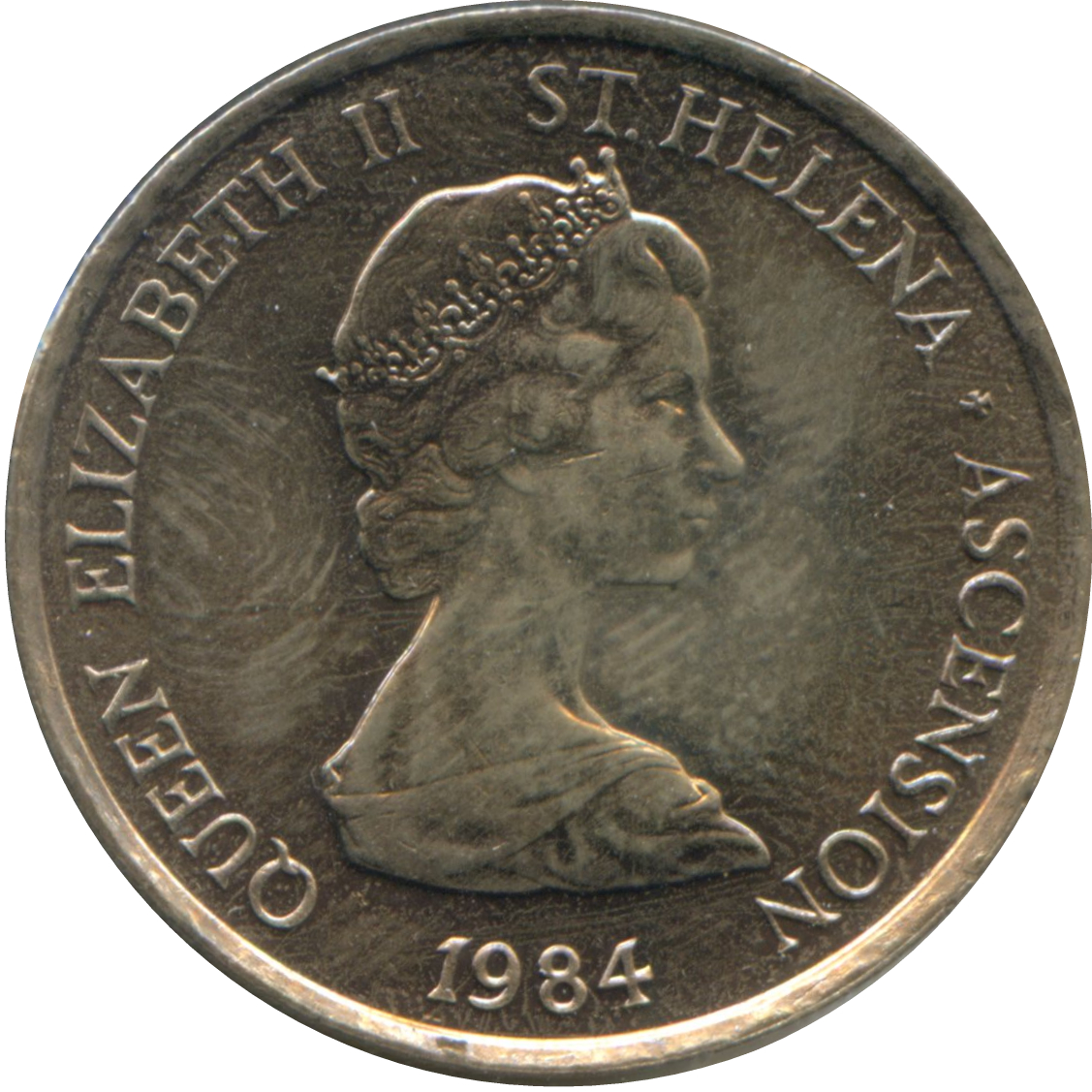 Saint Helena and Ascension 5 Pence - Elizabeth II 2nd portrait; large type obverse